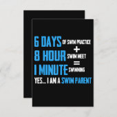 Carte D'accompagnement I Love Baignade - Conception Parente de nage (Devant / Derrière)