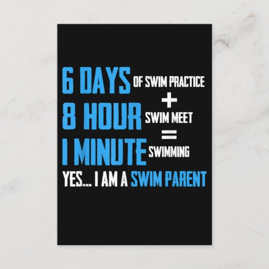 Carte D'accompagnement I Love Baignade - Conception Parente de nage (Devant)