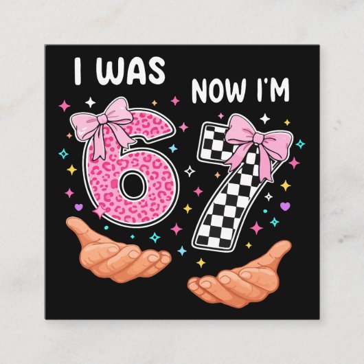 Carte D'accompagnement I was 6 now I'm 7 cute birthday numbers (Devant)