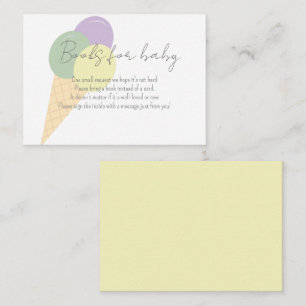 Carte D'accompagnement Ice Cream Scoop Confetti Livres Pour Baby shower