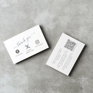 Carte D'accompagnement icônes de médias sociaux QR code merci escompte En