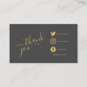 Carte D'accompagnement icônes sociales QR code gris/or merci réduction (Devant)