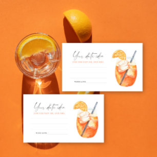 Carte D'accompagnement Idées de Aperol Spritz pour enterrement de vie de