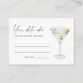 Carte D'accompagnement Idées de douche de mariée Dry Martini Pot à date (Devant)