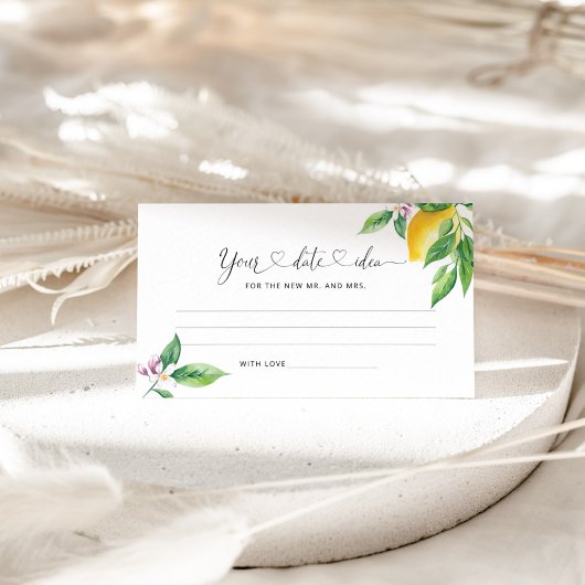 Carte D'accompagnement Idées de la nuit de l'aquarelle citron. Date jar