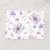 Carte D'accompagnement Idées de soirée au lavande floral pour une fête de (Dos)