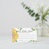 Carte D'accompagnement Idées de soirée au tournesol à l'aquarelle \ Pot à (Debout devant)