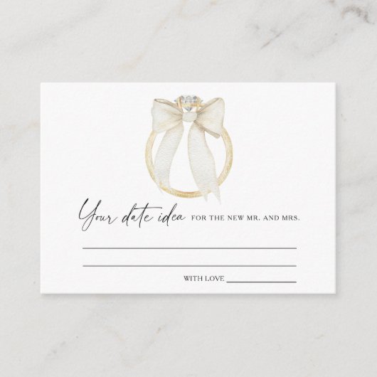 Carte D'accompagnement Idées de soirée de mariage avec un nœud papillon D (Devant)