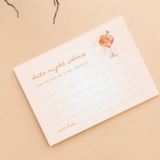 Carte D'accompagnement Idées de soirée de premier Spritz pour une soirée