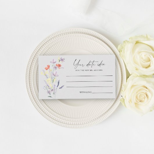 Carte D'accompagnement Idées de soirée en amoureux bohème floral \ Pot à 