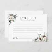 Carte D'accompagnement Idées de soirée romantique florale à verdure hiver (Devant / Derrière)