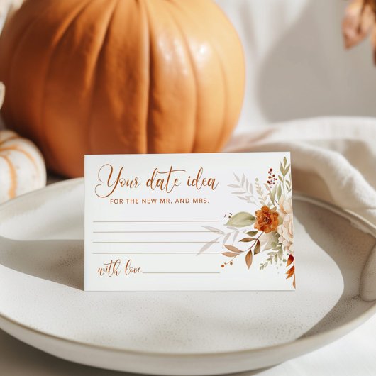 Carte D'accompagnement Idées élégantes de soirée de date d'automne. Pot d
