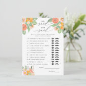 Carte D'accompagnement Il A Dit, Elle A Dit Bright Cocktail Jeu De Mariag (Debout devant)