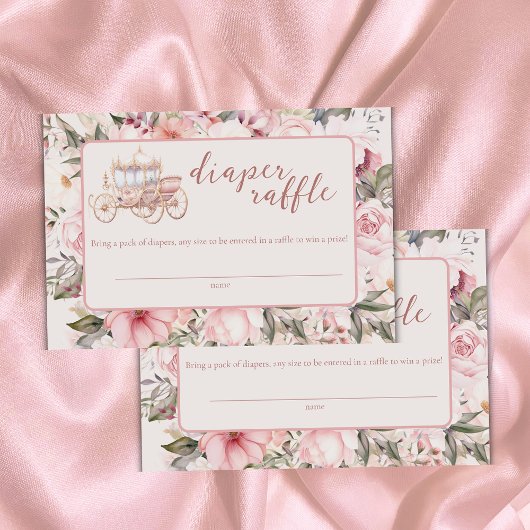 Carte D'accompagnement Il était une fois rose princesse Diaper Raffle