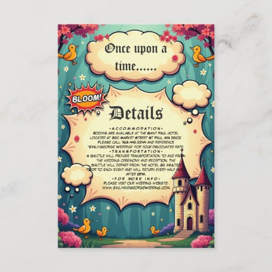 Carte D'accompagnement Il Était Une Fois Woodland Castle Fairytale Mariag (Devant)