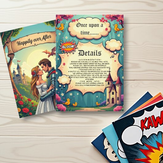 Carte D'accompagnement Il Était Une Fois Woodland Castle Fairytale Mariag