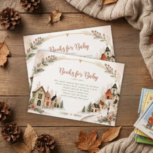 Carte D'accompagnement Il faut un village Shower bébé vintage hiver