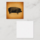 Carte D'accompagnement Illustrated Vintage Pig (Devant / Derrière)