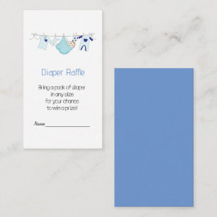 Carte D'accompagnement Illustration Bleu Cute Raffle de couches