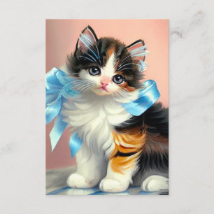 Carte D'accompagnement Illustration de chaton calico vintage