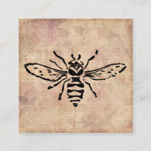 Carte D'accompagnement Illustration de l'abeille vintage Rose Fleur Flore