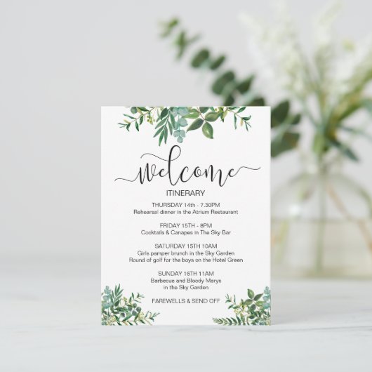 Carte D'accompagnement Illustration de verdure de week-end de mariage Bie (Debout devant)