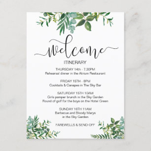 Carte D'accompagnement Illustration de verdure pour le week-end de mariag