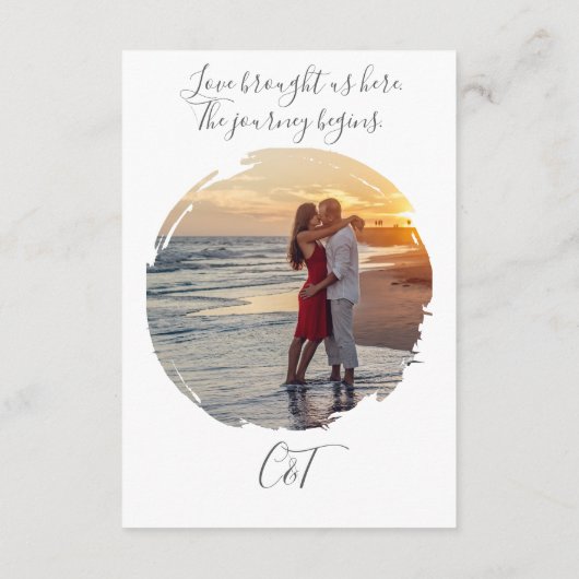 Carte D'accompagnement Illustration décontracté Mariage moderne de script (Dos)