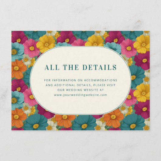 Carte D'accompagnement Illustration florale multicolore joyeuse (Devant)