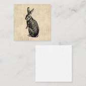 Carte D'accompagnement Illustration lapin antique avec script (Devant / Derrière)