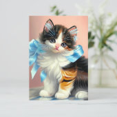 Carte D'accompagnement Illustration vintage Calico Kitten (Debout devant)