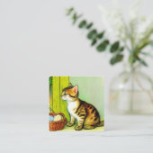 Carte D'accompagnement Illustration vintage Tabby Cat (Debout devant)