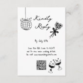 Carte D'accompagnement Illustrations noires dessinées à la main Doodles M (Devant)