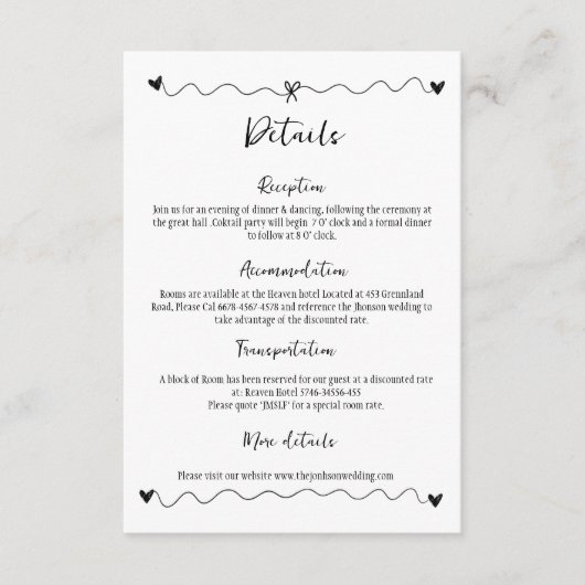 Carte D'accompagnement Illustrations Scribble dessinées à la main (Devant)