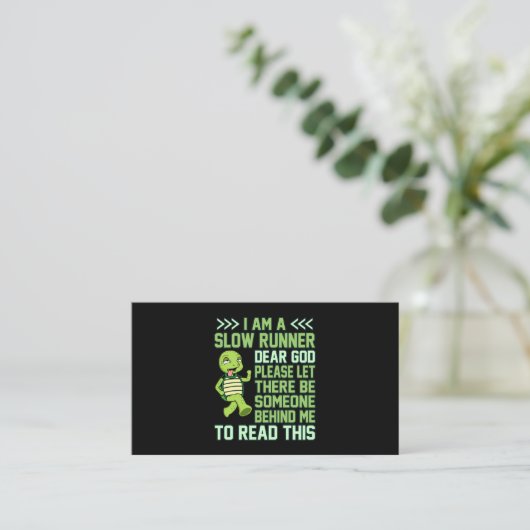Carte D'accompagnement I'm A Slow Runner Turtle Half Marathon Running Lov (Debout devant)