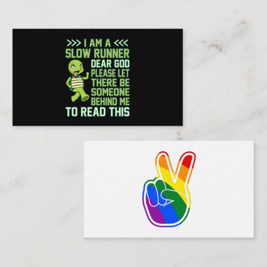 Carte D'accompagnement I'm A Slow Runner Turtle Half Marathon Running Lov (Devant / Derrière)