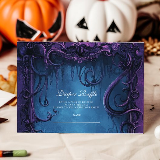 Carte D'accompagnement Imaginaire gothique violet Halloween Diapper Raffl