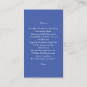Carte D'accompagnement Immaculée Conception Bleue avec Memorare (Dos)