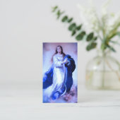 Carte D'accompagnement Immaculée Conception Bleue avec Memorare (Debout devant)