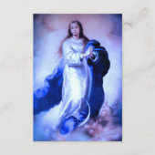 Carte D'accompagnement Immaculée Conception Bleue avec Memorare (Devant)