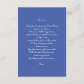 Carte D'accompagnement Immaculée Conception Bleue avec Memorare (Dos)