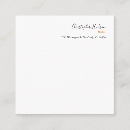 Carte D'accompagnement Immobilier simple professionnel (Devant)