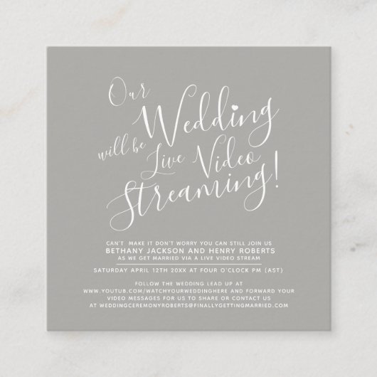 Carte D'accompagnement Impossible d'en faire un lien de flux mariage (Devant)