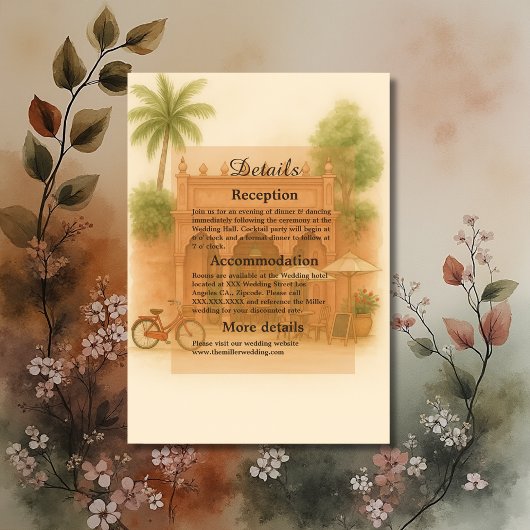 Carte D'accompagnement Inde Courtyard Destination mariage Escapade