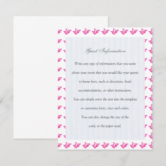 Carte D'accompagnement Index rose (Devant / Derrière)