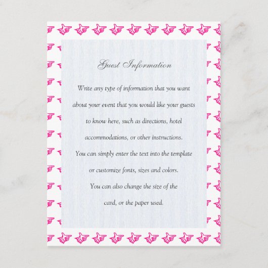 Carte D'accompagnement Index rose (Devant)