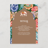 Carte D'accompagnement Indian Folk Art Elephant Beige Mariage Détails (Devant)