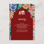 Carte D'accompagnement Indian Folk Art Elephant Dark Red Détails du Maria (Devant)