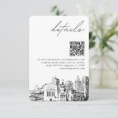 Carte D'accompagnement Indianapolis Mariage Détails modernes Code QR (Debout devant)