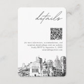 Carte D'accompagnement Indianapolis Mariage Détails modernes Code QR (Devant)